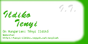 ildiko tenyi business card